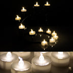 24-piece: Warm white tea lights timer flameless smokeless candles