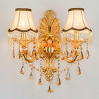 Victorian Candle Wall Sconces Lighting Metal Wall Mount Light with Shade and Crystal Decor