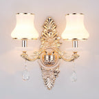 Victorian Candle Wall Sconces Lighting Metal Wall Mount Light with Shade and Crystal Decor