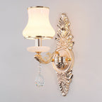 Victorian Candle Wall Sconces Lighting Metal Wall Mount Light with Shade and Crystal Decor