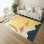 Relaxing Living Room Carpet Multicolor Color Block Indoor Carpet Polypropylene Non-Slip Backing Easy Care Carpet