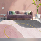 Stylish living room rug colorful color block indoor mat polypropylene non-slip backing pet-friendly rug