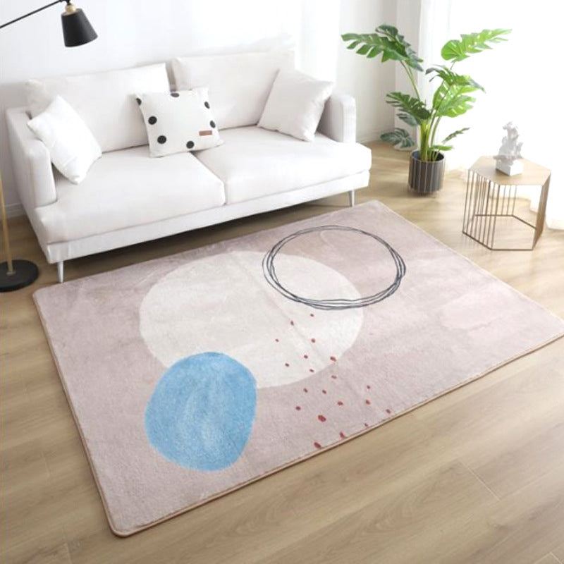 Southwestern handcrafted rug Multicolor Polyester indoor rug non-slip backing easy care rug for living room