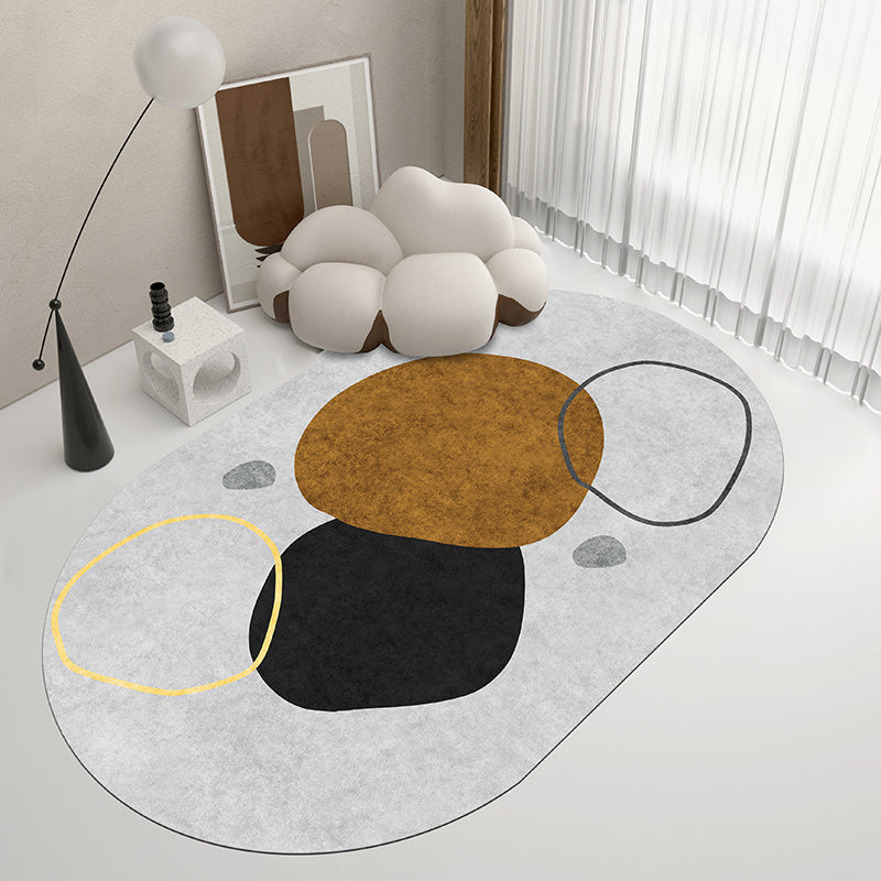 Scandinavian Living Room Wallpaper Multicolored Color Block Indoor Carpet Synthetic Non-Slip Back Easy-Care Carpet