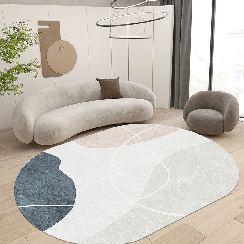 Scandinavian Living Room Wallpaper Multicolored Color Block Indoor Carpet Synthetic Non-Slip Back Easy-Care Carpet