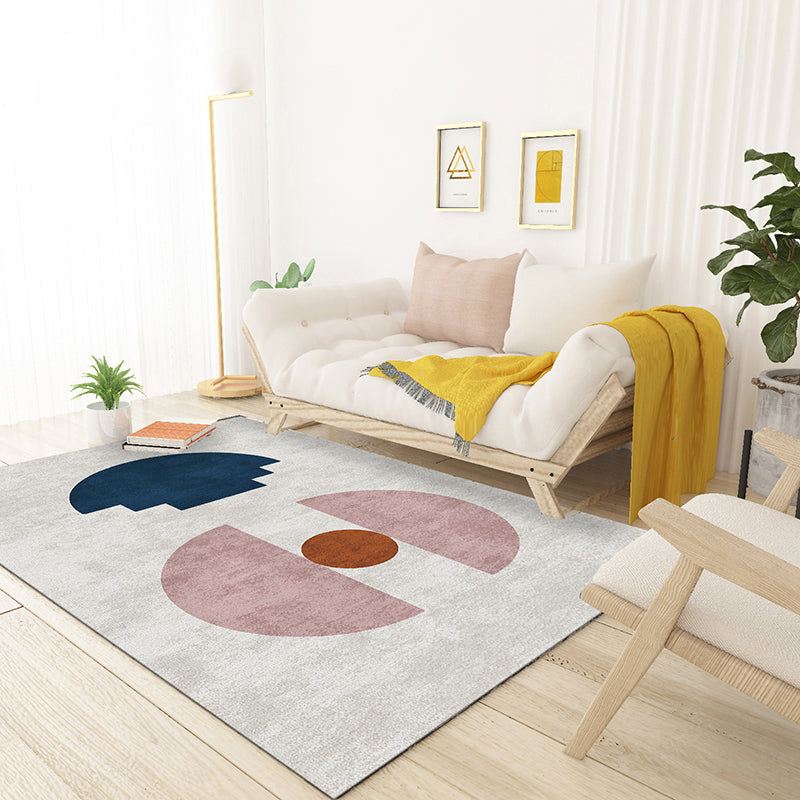 Relaxing Color Box Rug Multicolored Synthetic Indoor Rug Non-Slip Back Pet-Friendly Area Rug for Living Room