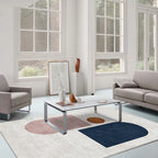 Relaxing Color Box Rug Multicolored Synthetic Indoor Rug Non-Slip Back Pet-Friendly Area Rug for Living Room
