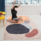 Scandinavian Color Block Rug Multicolored Polypropylene Indoor Rug Non-Slip Back Pet-Friendly Rug for Living Room
