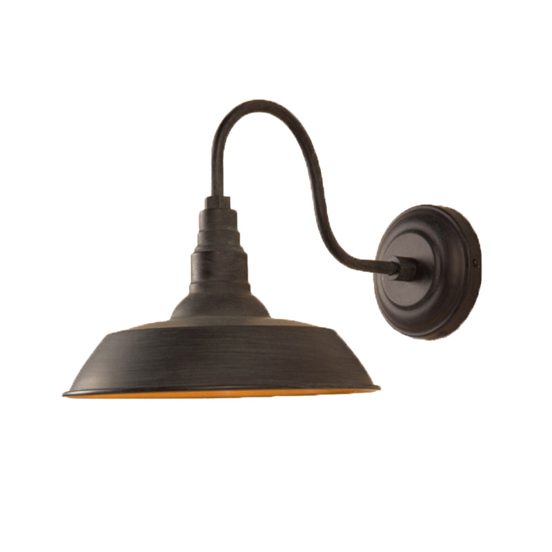 Single bulb wall lighting industrial pot lid-shaped iron wall lights