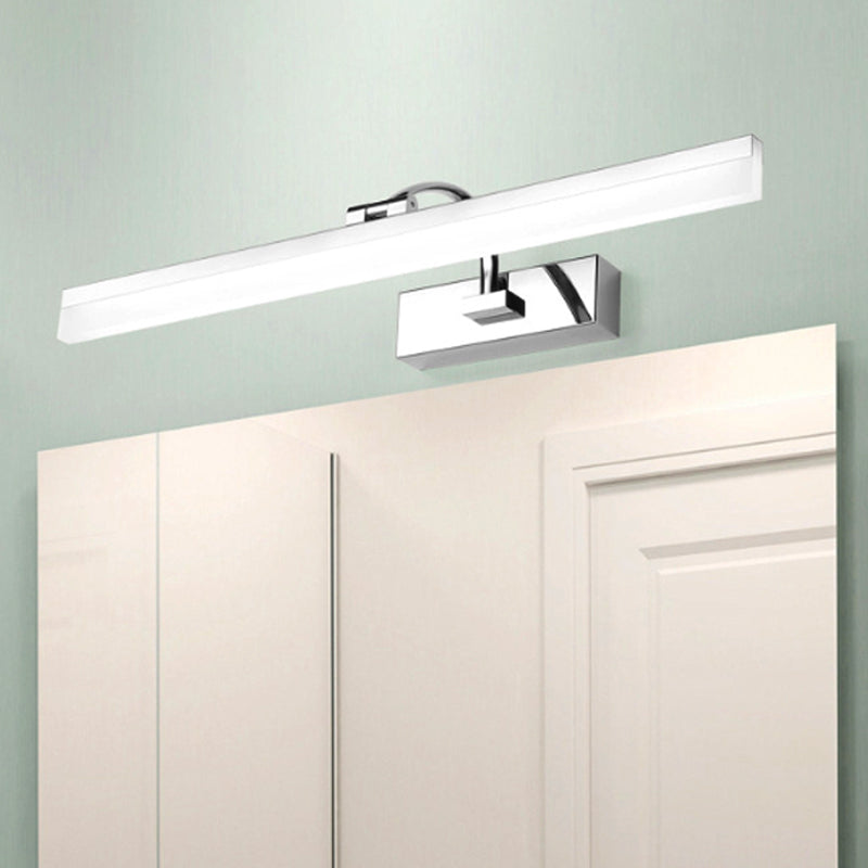 Acrylic Slim Vanity Light Contemporary Style LED Chrome Finish Wall Lamp for Bathroom, 16"/19.5" Diameter