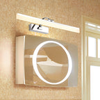 Acrylic Slim Vanity Light Contemporary Style LED Chrome Finish Wall Lamp for Bathroom, 16"/19.5" Diameter