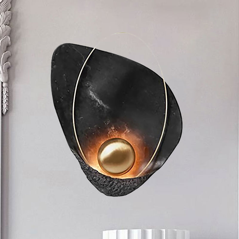 Resin Shell-Shaped Wall Light Single Head Modern Metal LED Wall Light in White/Black Light