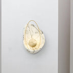 Resin Shell-Shaped Wall Light Single Head Modern Metal LED Wall Light in White/Black Light