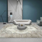 Shabby Chic Geometric Printed Rug Multicolored Polyester Area Rug With Non-Slip Backing Pet-Friendly Indoor Rug for The Living Room