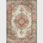 Shabby Chic Geometric Printed Rug Multicolored Polyester Area Rug With Non-Slip Backing Pet-Friendly Indoor Rug for The Living Room