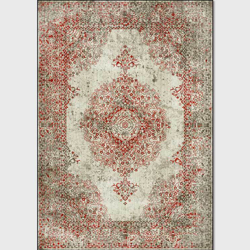 Shabby Chic Geometric Printed Rug Multicolored Polyester Area Rug With Non-Slip Backing Pet-Friendly Indoor Rug for The Living Room