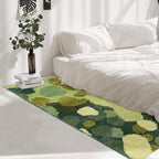 Green Funky Carpet Polypropylene Plant Pattern Indoor Carpet Non-Slip Back Stain Resistant Area Rug for Bedroom