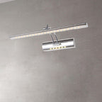 Nickel Finish Linear Wall Lamp Contemporary 16"/21.5" Width LED Metallic Makeup Lighting in White/Warm Light