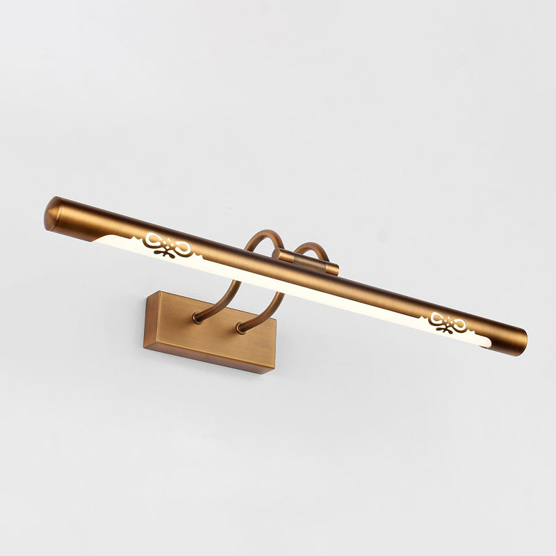 Modernism Pipe Vanity Wall Lamp Metal LED Bathroom Wall Light in Bronze Finish, 18"/29.5" W