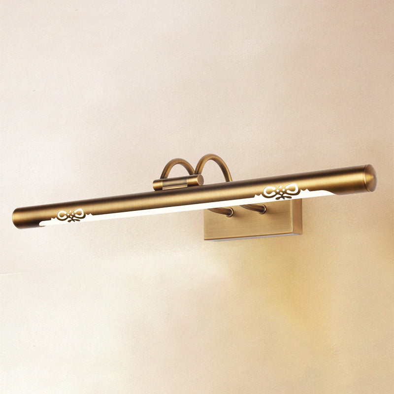 Modernism Pipe Vanity Wall Lamp Metal LED Bathroom Wall Light in Bronze Finish, 18"/29.5" W
