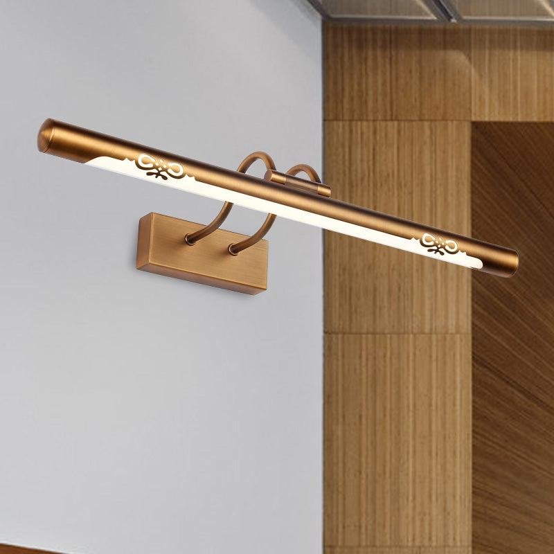 Modernism Pipe Vanity Wall Lamp Metal LED Bathroom Wall Light in Bronze Finish, 18"/29.5" W