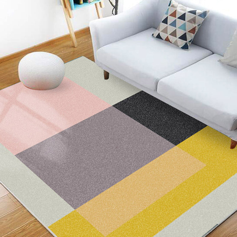 Modern geometric printed rug multicolored polyester rug non-slip machine washable rug for the bedroom