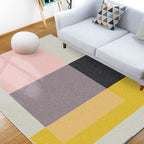 Modern geometric printed rug multicolored polyester rug non-slip machine washable rug for the bedroom