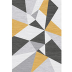 Casual living room rug Multi-colored geo print indoor rug Non-slip underside Washable easy-care rug