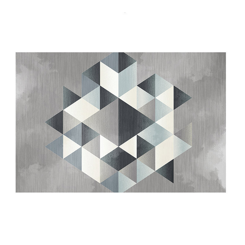 Multicolored bedroom rug novelty geo print indoor rug polypropylene non-slip pet-friendly rug