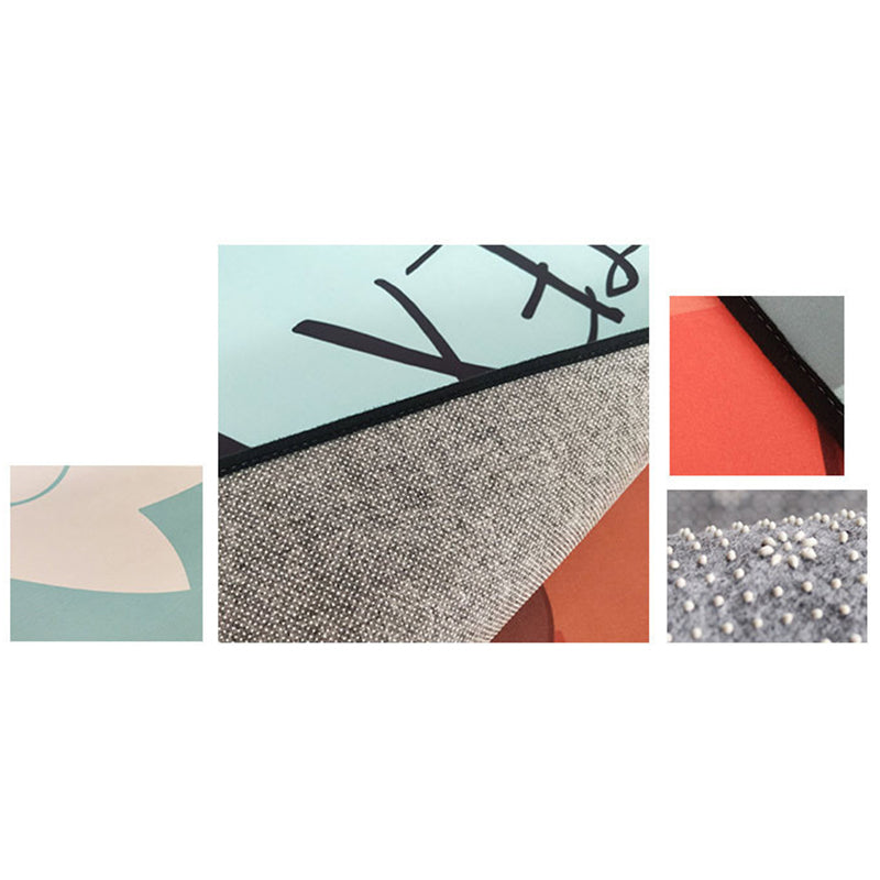 Multicolored bedroom rug novelty geo print indoor rug polypropylene non-slip pet-friendly rug