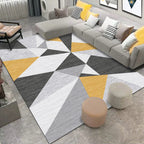 Simple geo-printed rug multicolored polyester area rug non-slip backing pet-friendly washable indoor rug for the living room