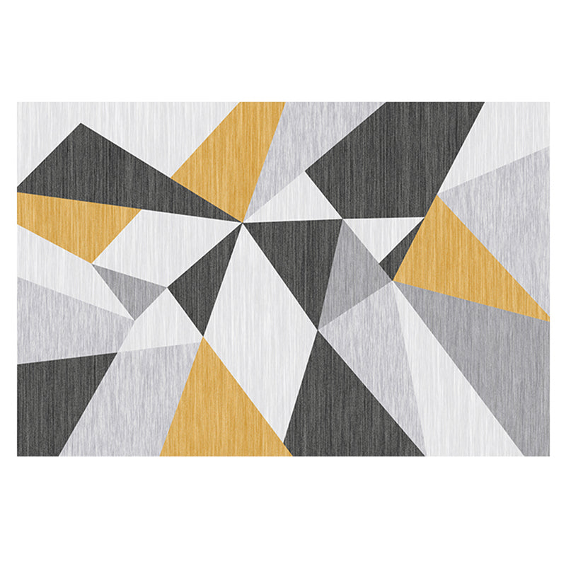 Simple geo-printed rug multicolored polyester area rug non-slip backing pet-friendly washable indoor rug for the living room