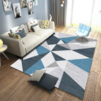 Simple geo-printed rug multicolored polyester area rug non-slip backing pet-friendly washable indoor rug for the living room