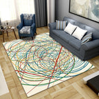 Simplicity Abstract Printed Rug Multicolor Polyester Area Rug Non-slip Back Pet-friendly Indoor Rug for the Living Room