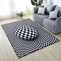 Minimalist Living Room Rug Multicolored 3D-printed Mat Synthetic non-slip backing easy to care for Area Rug