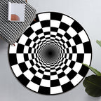 Simple 3D Geo Print Rug Multicolor Polyester Area Rug Non-Slip Backing Machine Washable Indoor Rug for Space