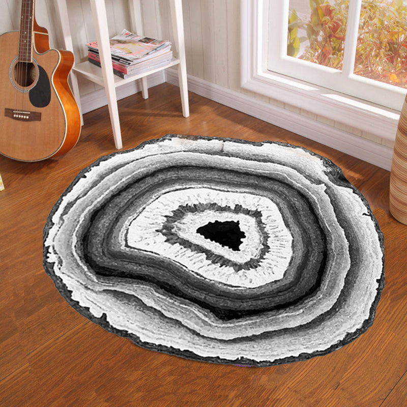 Modern 3D-printed rug Multicolored synthetic rug with non-slip backing Machine washable rug for bedroom