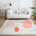 Multicolored Living Room Rug Western Hand-Printed Area Rug Synthetic Non-Slip Carpet Pet-Friendly for Indoor Rugs