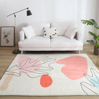 Multicolored Living Room Rug Western Hand-Printed Area Rug Synthetic Non-Slip Carpet Pet-Friendly for Indoor Rugs