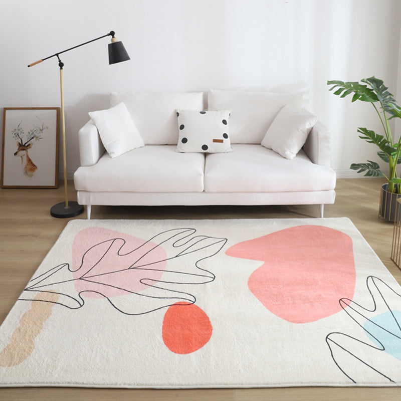 Multicolored Living Room Rug Western Hand-Printed Area Rug Synthetic Non-Slip Carpet Pet-Friendly for Indoor Rugs