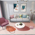 Multicolored Hand-Printed Rug Polypropylene Relaxation Area Rug Non-Slip Back Washable Indoor Rug for the Living Room