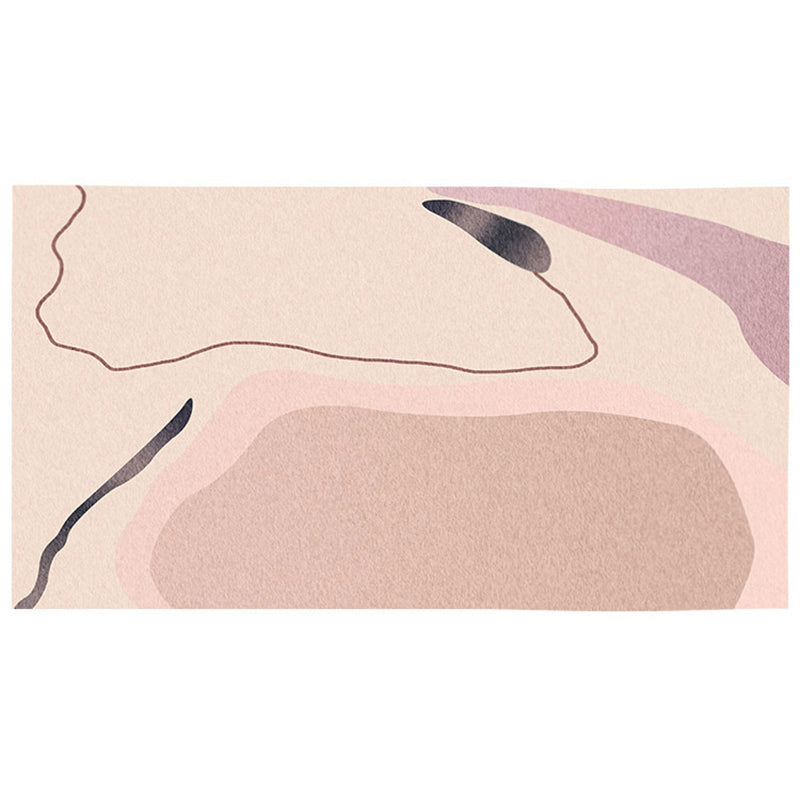 Multicolored Hand-Printed Rug Polypropylene Relaxation Area Rug Non-Slip Back Washable Indoor Rug for the Living Room