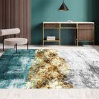 Multi Color Simple Rug Polypropylene Color Block Area Rug Non-Slip Backing Stain Resistant Indoor Mat for Room