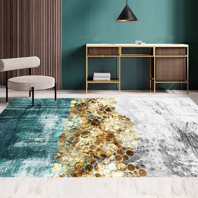Multi Color Simple Rug Polypropylene Color Block Area Rug Non-Slip Backing Stain Resistant Indoor Mat for Room