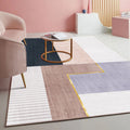 Multi Color Simple Rug Polypropylene Color Block Area Rug Non-Slip Backing Stain Resistant Indoor Mat for Room