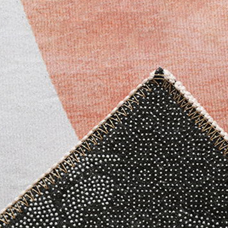 Orange decorative carpet Scandinavian hand-printed report carpet Polyester non-slip backing easy-care living room carpet