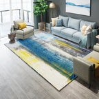 Industrial Living Room Rug Multicolor Abstract Printed Indoor Rug Synthetic Non-Slip Backing Easy Care Area Rug