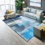 Industrial Living Room Rug Multicolor Abstract Printed Indoor Rug Synthetic Non-Slip Backing Easy Care Area Rug