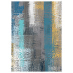 Industrial Living Room Rug Multicolor Abstract Printed Indoor Rug Synthetic Non-Slip Backing Easy Care Area Rug