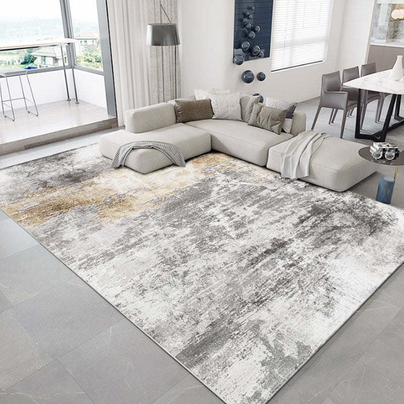 Scandinavian abstract printed rug multicolored polypropylene rug for indoors non-slip underside pet-friendly area rug for the living room